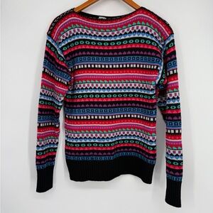 Vintage‎ Meister Vibrant Stripes 100% Wool Sweater Women's Size Large